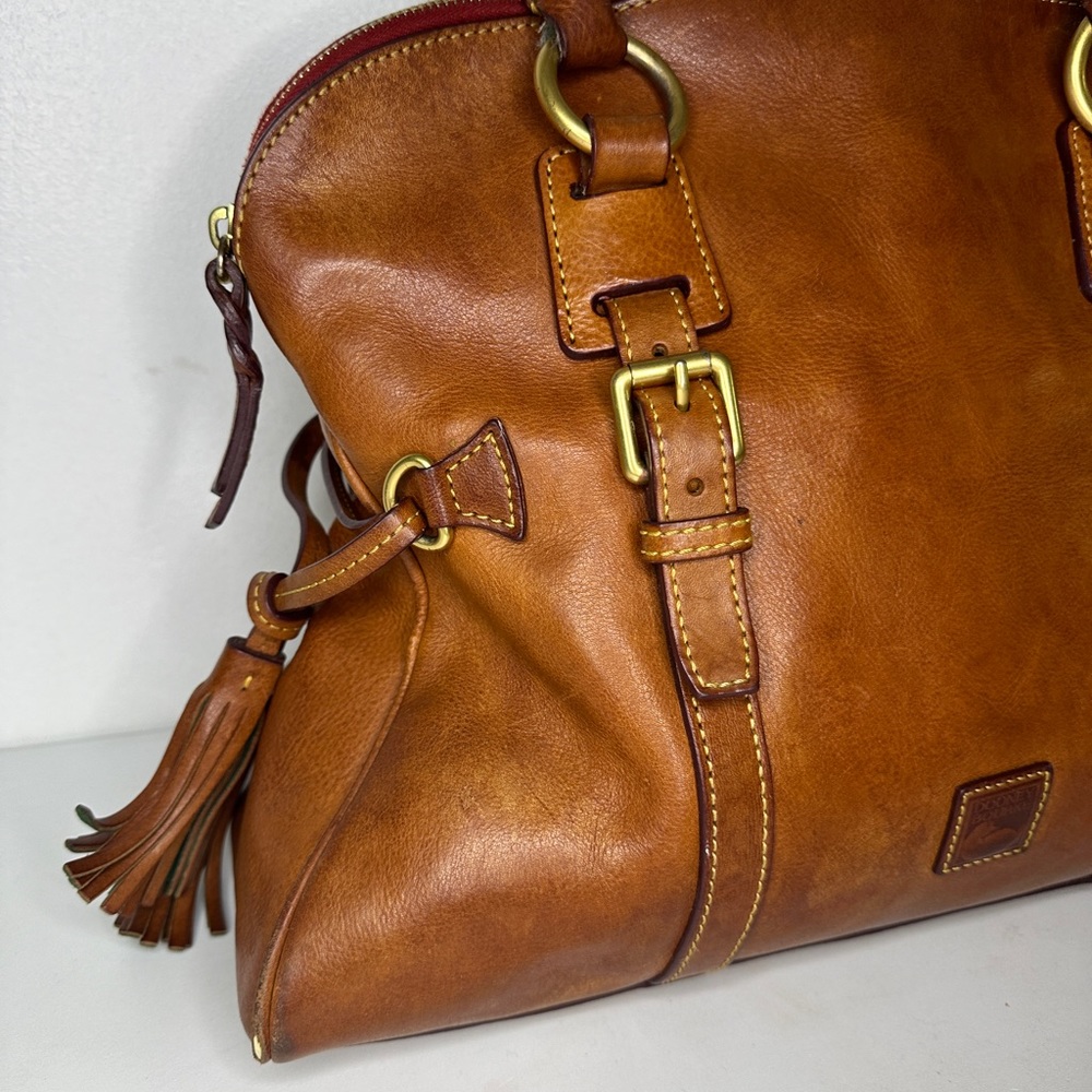 Dooney & Bourke Brown Leather Satchel - Picture 6 of 16